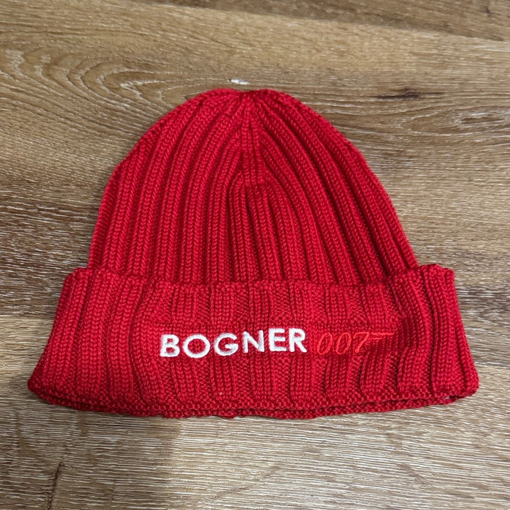 Bogner Vibrant Red Ribbed Beanie